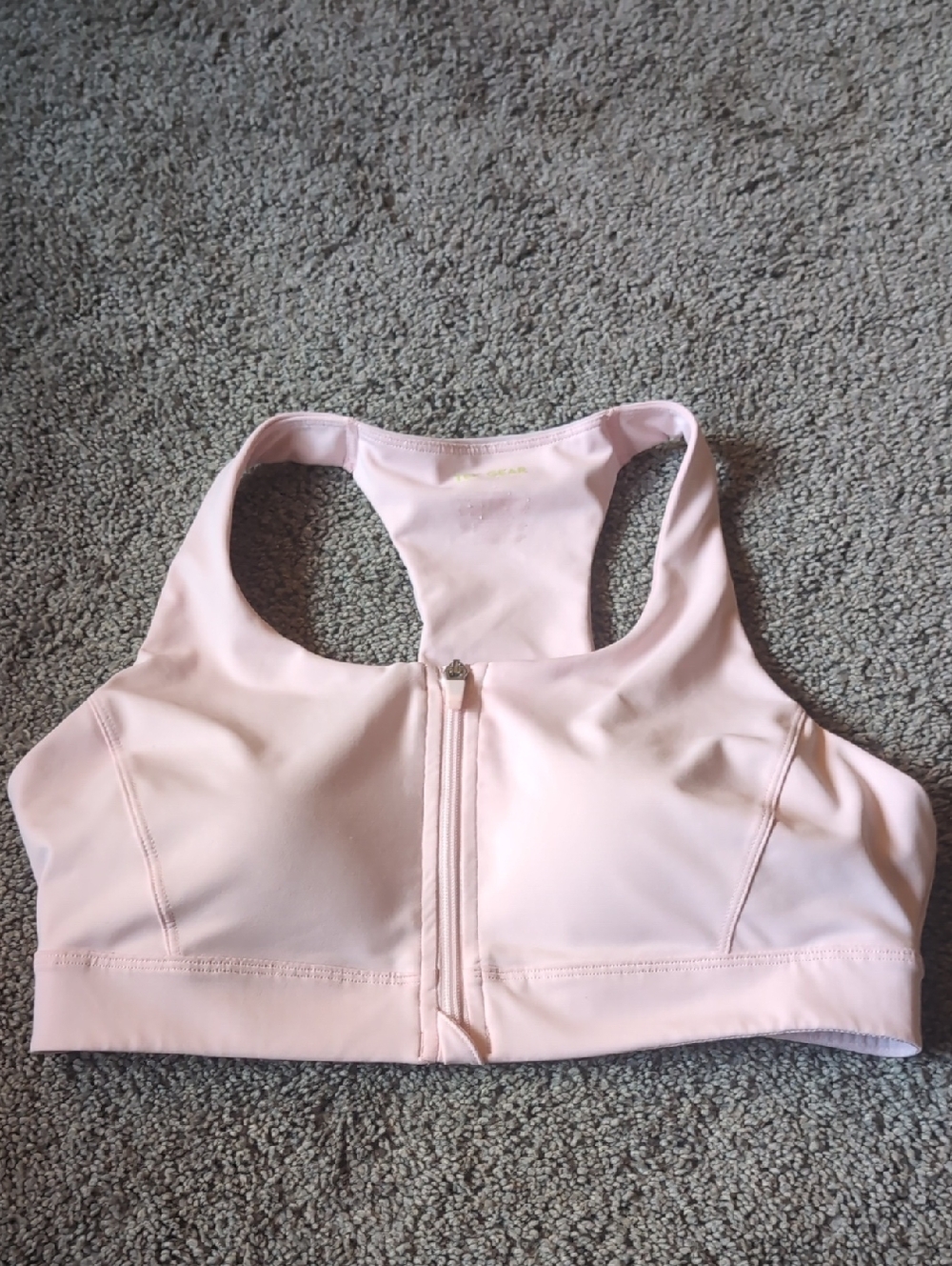 tek gear Light Pink Front Zip Sports Bra